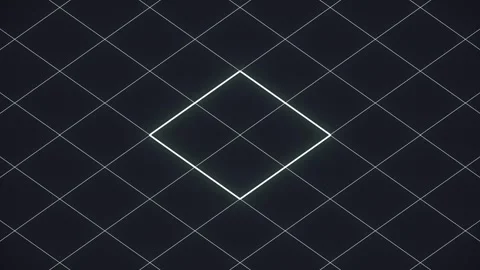 Geometric symmetrical patterns arranged on a grid of diamonds. 3d rendering 4K Stock Footage 305445407