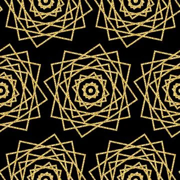 Geometric symmetrical seamless pattern, ornate arabesque sparkling arabic pat Illustrazione stock
