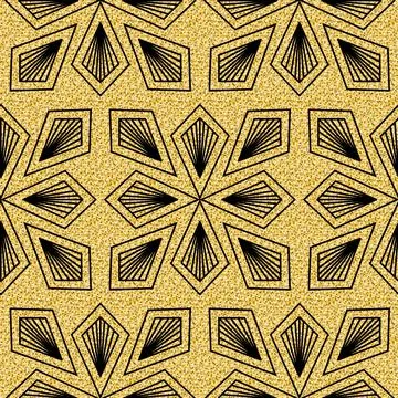 Geometric symmetrical seamless pattern shimmer, ornate arabesque sparkling ar 스톡 일러스트