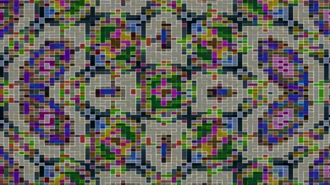 Geometric Symmetry Loopable Background Abstract Vibrant Geometric Tapestry Stock Footage 300058429