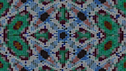 Geometric Symmetry Loopable Background Abstract Pixelated Symmetry Evolution Stock Footage 300058471