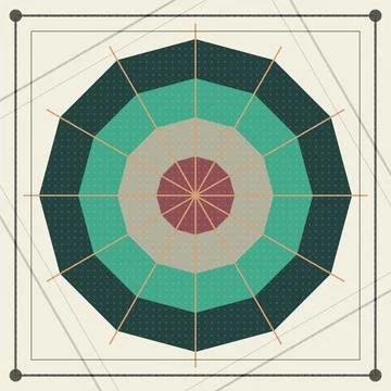 Geometric target pattern with concentric circles and radial lines on abstra.. Stock Illustration