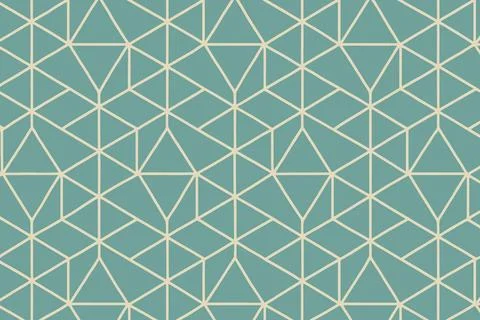 Geometric teal and cream interlocking diamond pattern Illustrazione stock
