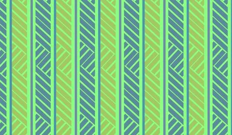 Geometric Teal And Lime Striped Seamless Pattern Background With Vertical D.. Stock Illustration