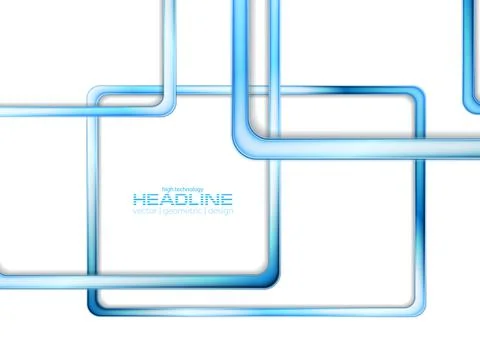 Geometric tech background with blue glossy squares 스톡 일러스트