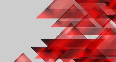 Geometric tech background with red glass glossy triangles Stock Illustration
