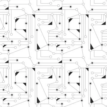 Geometric techno pattern. Seamless background. - Vector Stock Illustration