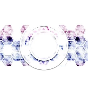 Geometric technological digital abstract modern colorful hexagon template bac Stock Illustration