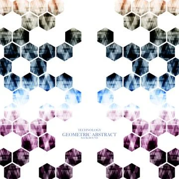 Geometric technological digital abstract modern hexagonal background vector Stock Illustration