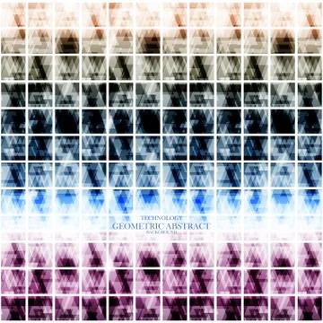 Geometric technological digital abstract modern square background vector Stock Illustration