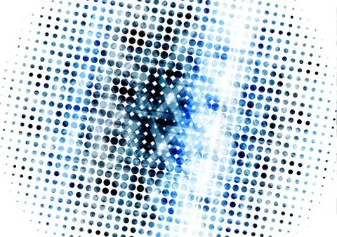 Geometric technological digital abstract modern blue circle halftone backgrou Stock Illustration