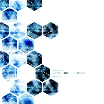 Geometric technological digital hexagon abstract background vector Stock Illustration
