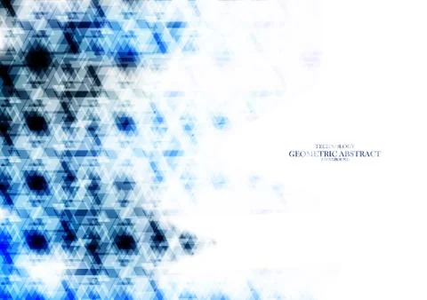 Geometric technological reflected blue triangle abstract background vector Stock Illustration