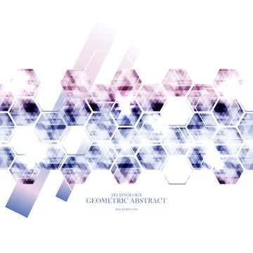 Geometric technological reflected hexagon abstract background vector Stock Illustration