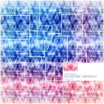 Geometric technological square abstract background vector Stock Illustration