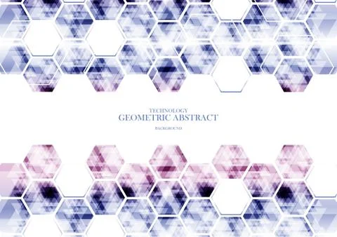 Geometric technological various hexagon abstract background vector Stock Illustration