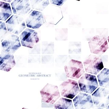 Geometric technological various hexagon digital abstract background vector Stock Illustration