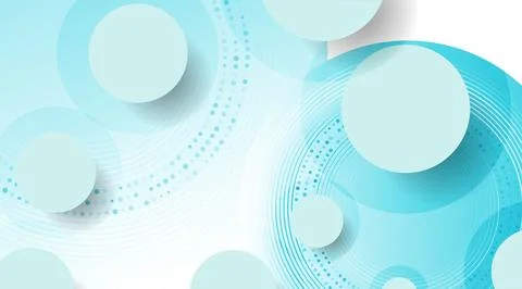 Geometric technology background with blue white circles and dotted lines イラスト素材