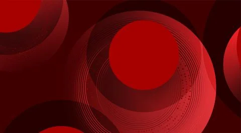 Geometric technology background with dark red circles and dotted lines Stock Illustration
