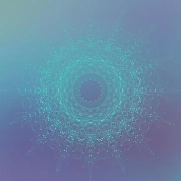 Geometric technology object with connected line and dots. Graphic background for Illustration