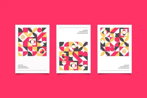 Geometric template cover collection Stock Illustration