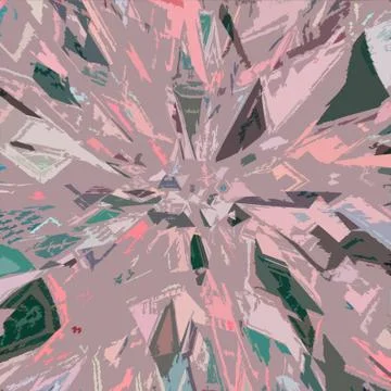 Geometric template. Watercolor pattern in light pink color with explosion eff Stock Illustration