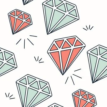 Geometric Tessellated Diamond Shape in Flat Graphic Style Stock Illustration