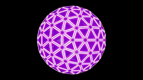 Geometric tessellation sphere lights background Stock Footage 265247769