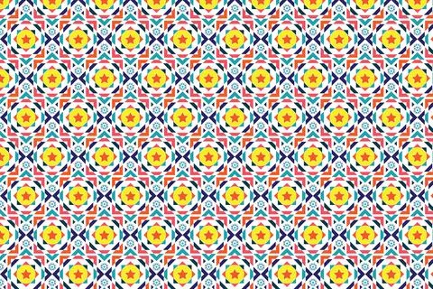 Geometric textile pattern shapes and lines seamless vector eye-catching desig Stock Illustration
