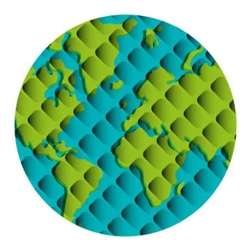Geometric texture earth globe icon Illustrazione stock