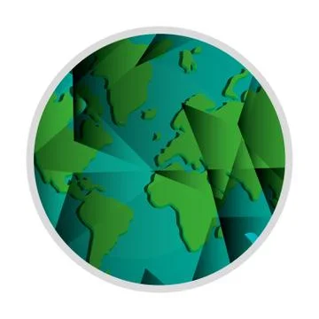 Geometric texture earth globe icon Illustrazione stock