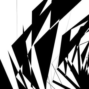 Geometric texture with random angular shapes. Monochrome art 스톡 일러스트