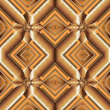 Geometric textured 3d vector seamless pattern. Tribal ethnic style ornamental Stock Illustration
