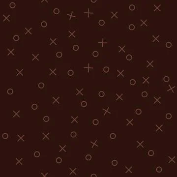 Geometric tic-tac-toe pattern. Simple drawing with crosses and circles. Stock Illustration