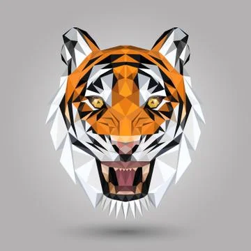 Geometric tiger head Stock Illustration