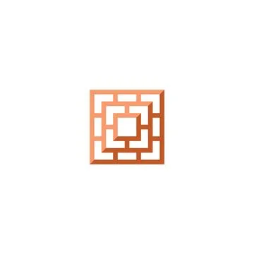 Geometric tile block logo icon sign element Stock-Illustration