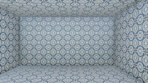 Geometric tile cube room. 3d vector background render with cube. Stock Footage 265543972