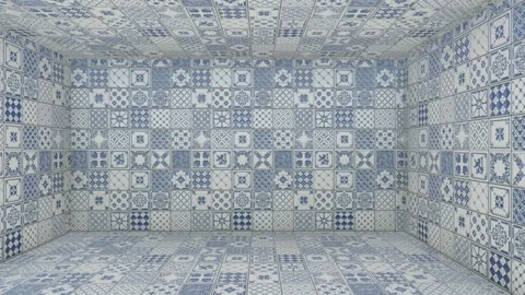 Geometric tile cube room. 3d vector background render with cube. Stock Footage 265544626