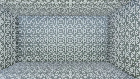 Geometric tile cube room Stock Footage 265522843