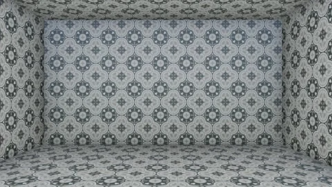 Geometric tile cube room Stock Footage 265524780