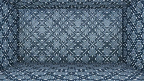 Geometric tile cube room. Stock Footage 265525724