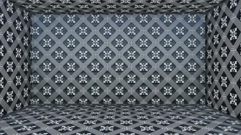 Geometric tile cube room. Stock Footage 265525727