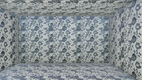 Geometric tile cube room Stock Footage 265546325