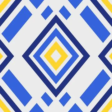 Geometric Tile Diamond Seamless Pattern Stock Illustration