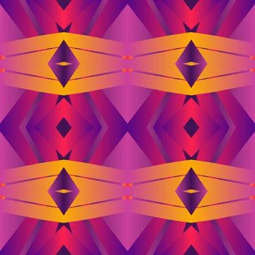 Geometric tile Floral patchwork seamless pattern vector illustration Neon bri Stock Illustration