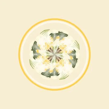 Geometric tile mandala in nature rustic cabin tones with walnut, sage brush, par Stock Illustration