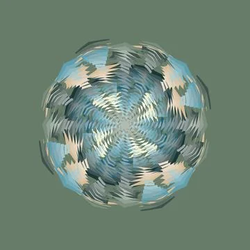 Geometric tile mandala in sandy snow, pine needle, dark spruce, deep forest, cre Stock Illustration