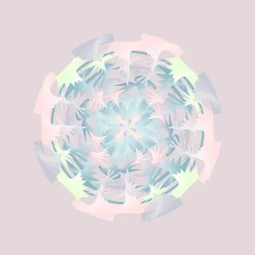 Geometric tile mandala in soft rose, pale stone, light slate, misty blue, dew gr 스톡 일러스트