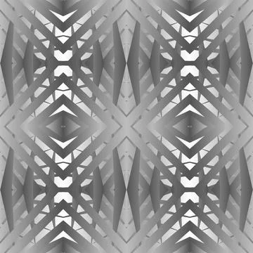 Geometric tile patchwork seamless pattern vector illustration Monochrome blac Stock Illustration