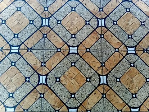 Geometric Tile Pattern in Beige and Gray. Stock Photos
